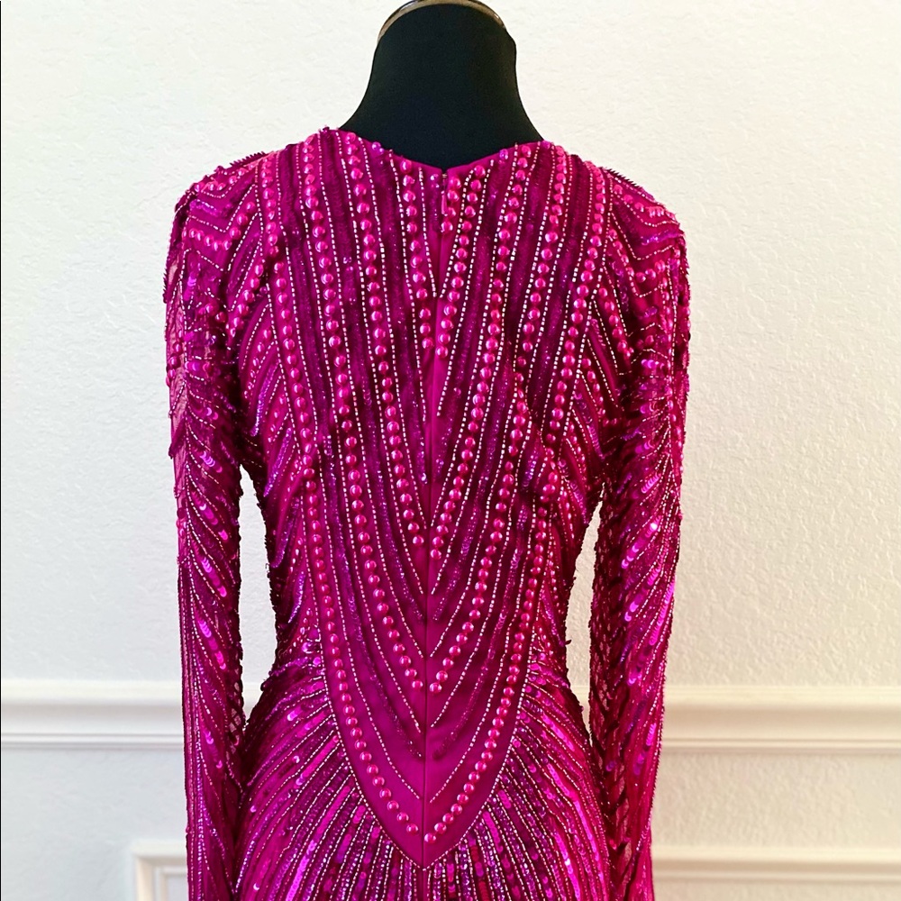 Karishma Creations Zasa Chic beaded sequin short cocktail dress. - Picture 4 of 6